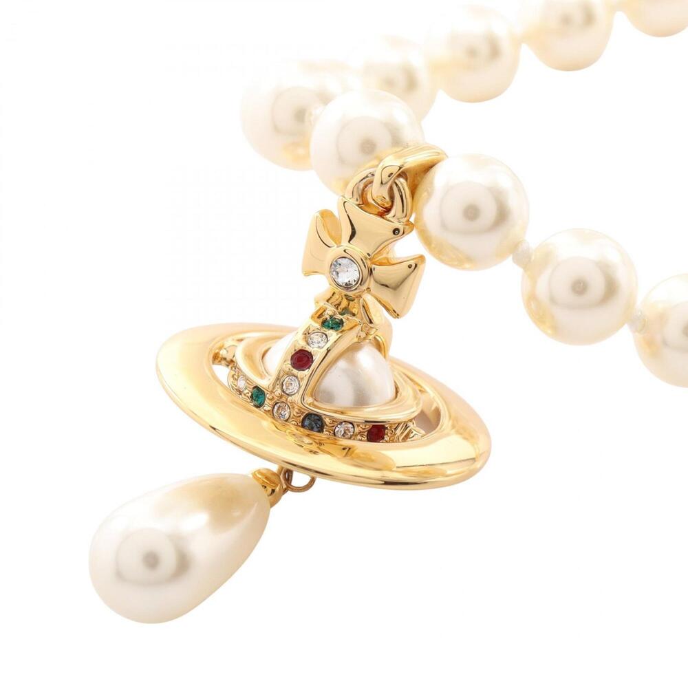 Vivienne Westwood ONE ROW PEARL DROP Choker Accessory - Gold Plated (GP) Faux...